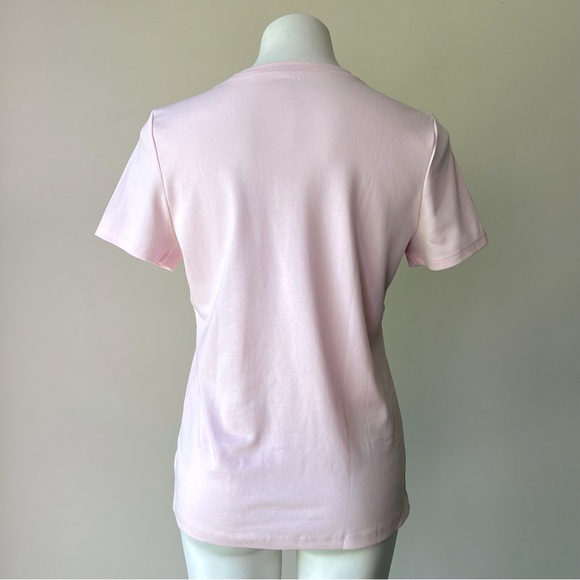 🌼 Liz Claiborne Stretch Cotton Tee in Pink, L NWT - Picture 7 of 8